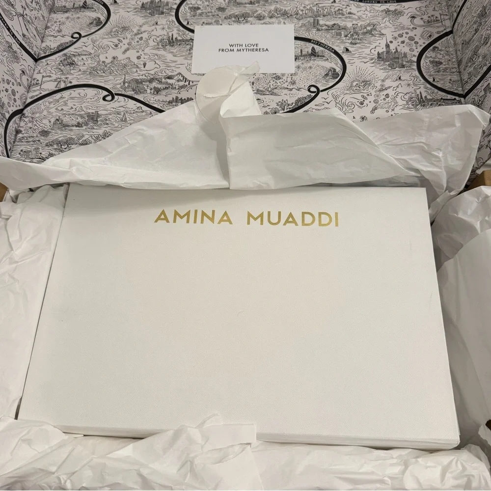 Amina Muaddi White Slingback (Holli 70) - Picture 3 of 6